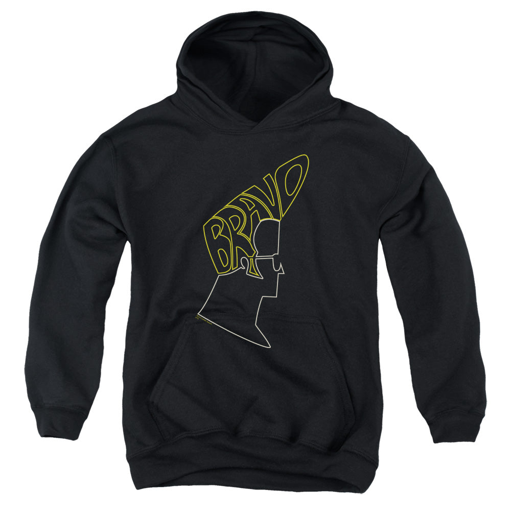 JOHNNY BRAVO/BRAVO HAIR - YOUTH PULLOVER HOODIE - BLACK