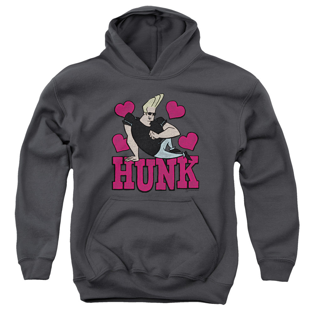 JOHNNY BRAVO/HUNK - YOUTH PULLOVER HOODIE - CHARCOAL
