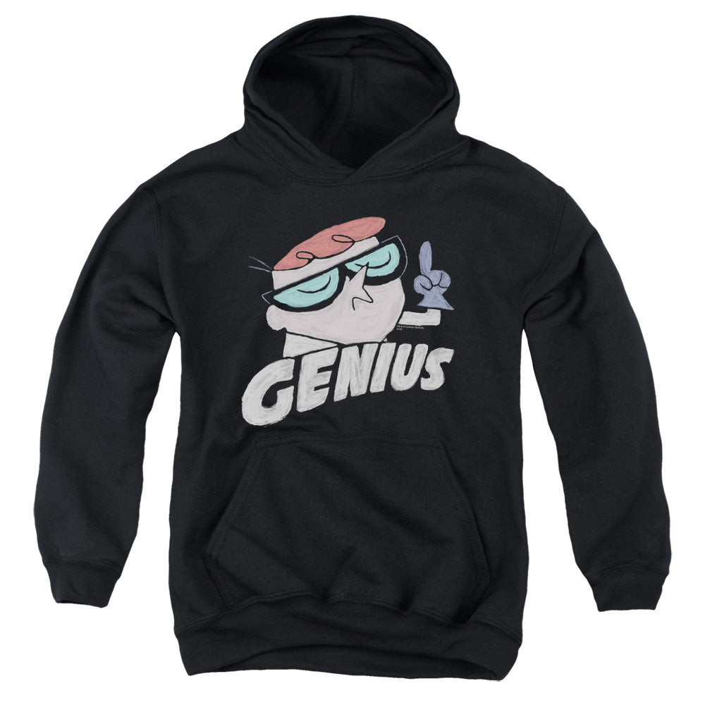 DEXTERS LABORATORY/GENIUS - YOUTH PULLOVER HOODIE - BLACK