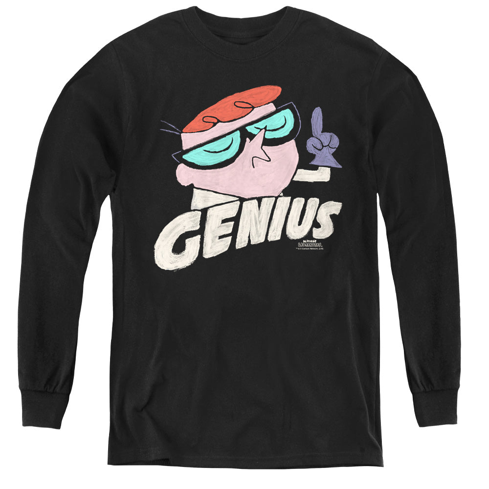 DEXTERS LABORATORY/GENIUS - YOUTH LONG SLEEVE TEE - BLACK