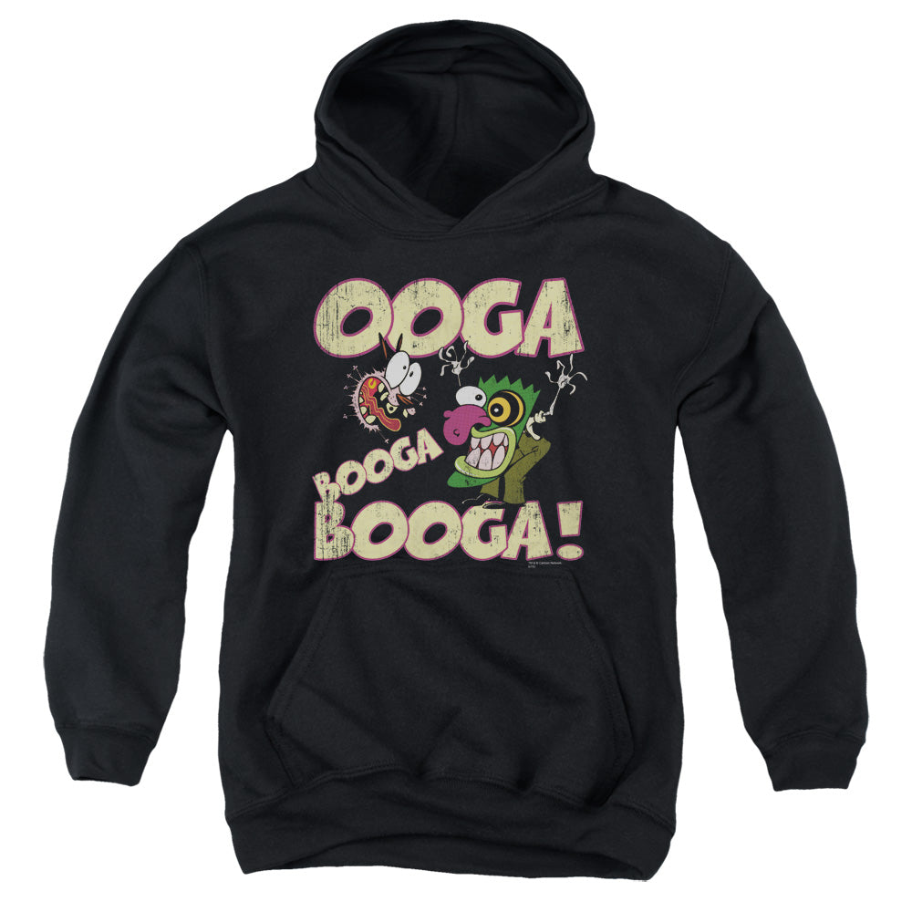 COURAGE THE COWARDLY DOG/OOGA BOOGA BOOGA - YOUTH PULLOVER HOODIE - BLACK