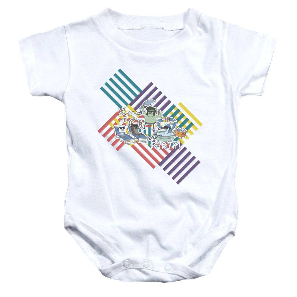 REGULAR SHOW/WE GONNA PARTY - INFANT SNAPSUIT - WHITE