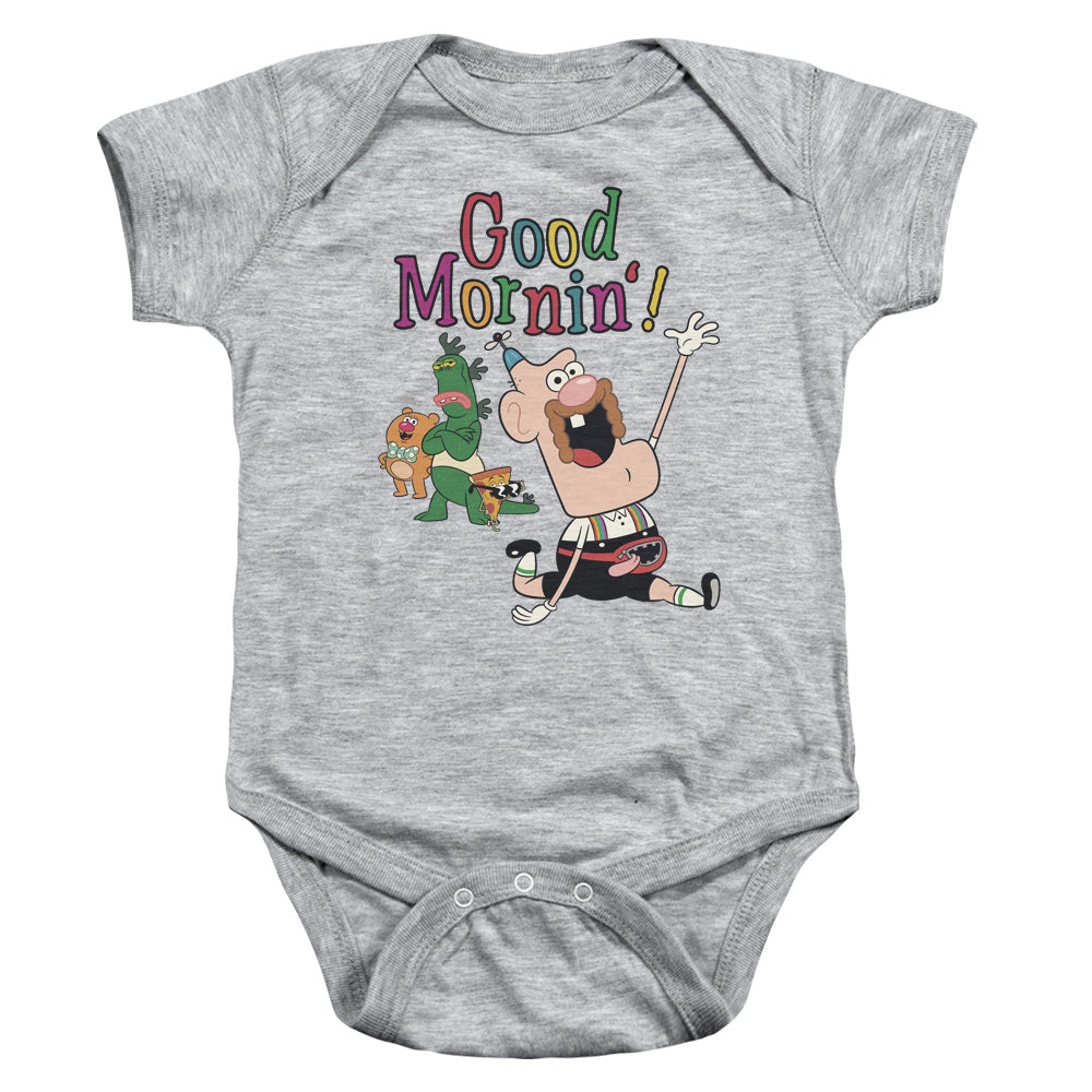 UNCLE GRANDPA/GOOD MORNIN - INFANT SNAPSUIT - ATHLETIC HEATHER