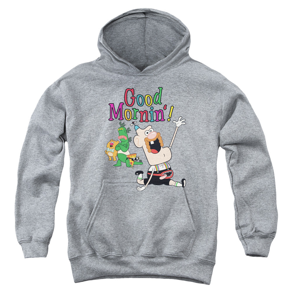 UNCLE GRANDPA/GOOD MORNIN - YOUTH PULLOVER HOODIE - ATHLETIC HEATHER
