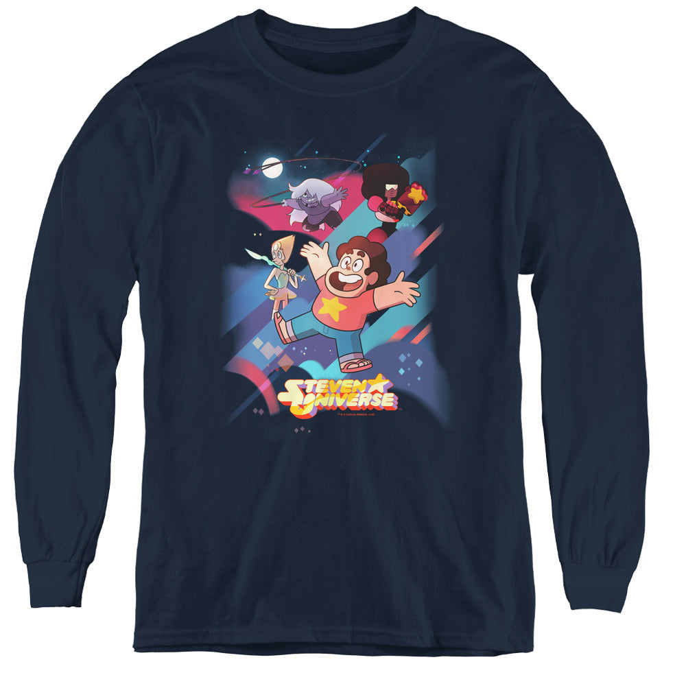 STEVEN UNIVERSE/GROUP SHOT - YOUTH LONG SLEEVE TEE - NAVY