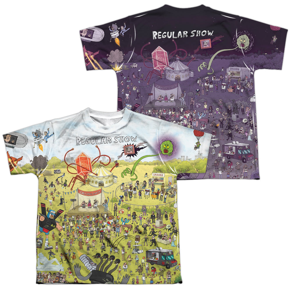 REGULAR SHOW/GROUP SHOT (FRONT/BACK PRINT) - S/S YOUTH POLY CREW - MULTI