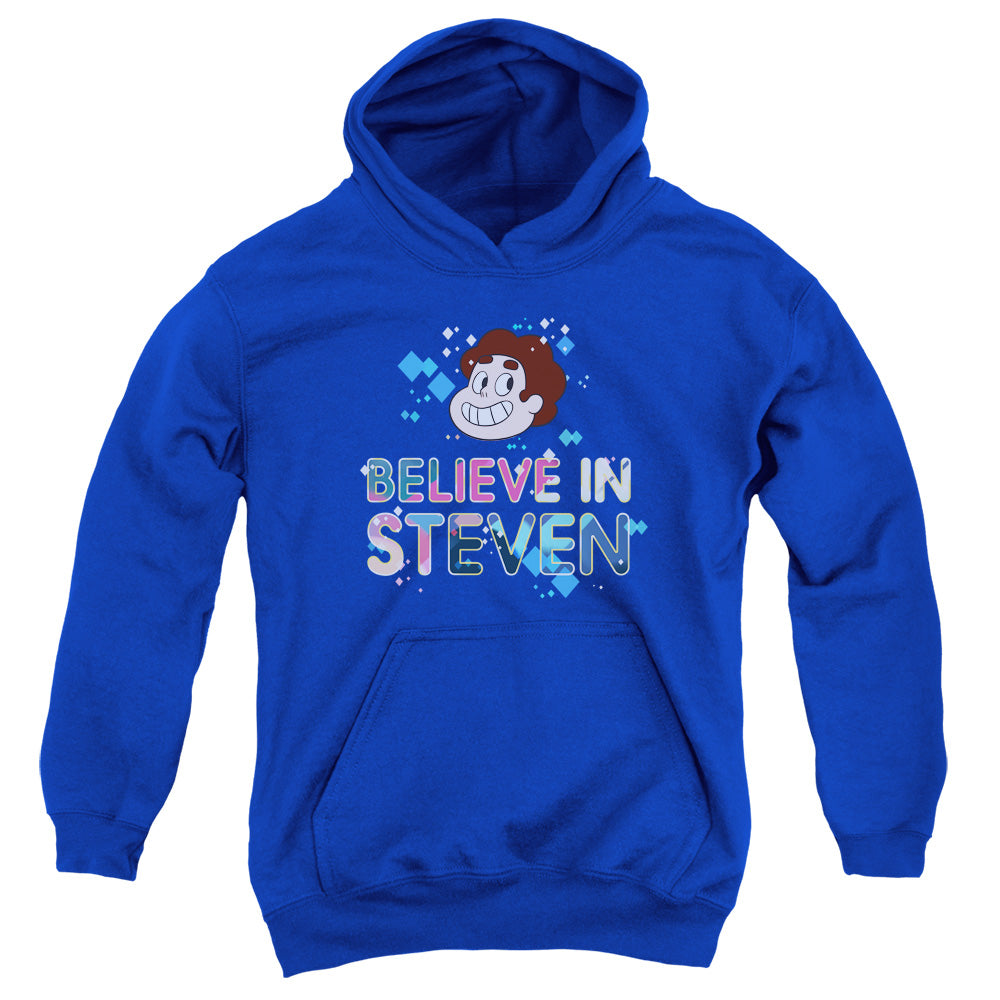 STEVEN UNIVERSE/BELIEVE - YOUTH PULLOVER HOODIE - ROYAL BLUE