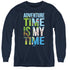 ADVENTURE TIME/MY TIME - YOUTH LONG SLEEVE TEE - NAVY