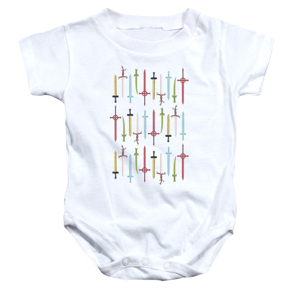 ADVENTURE TIME/SWORDS - INFANT SNAPSUIT - WHITE