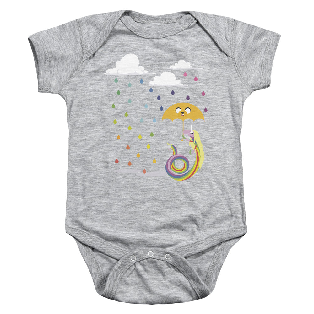 ADVENTURE TIME/LADY IN THE RAIN - INFANT SNAPSUIT - ATHLETIC HEATHER