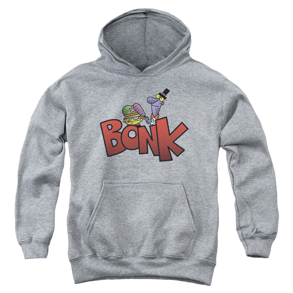 DEXTERS LABORATORY/BONK - YOUTH PULLOVER HOODIE - ATHLETIC HEATHER