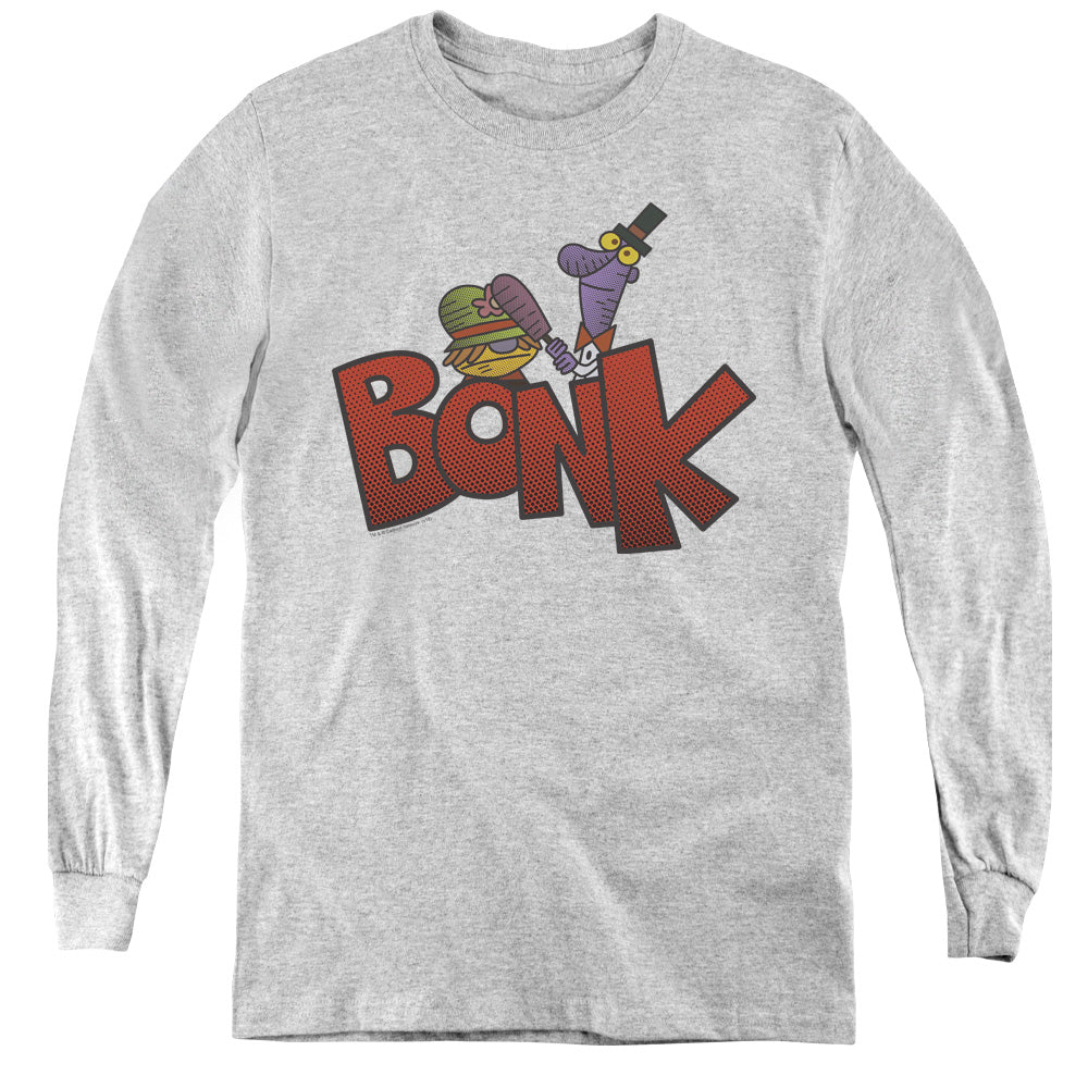 DEXTERS LABORATORY/BONK - YOUTH LONG SLEEVE TEE - ATHLETIC HEATHER