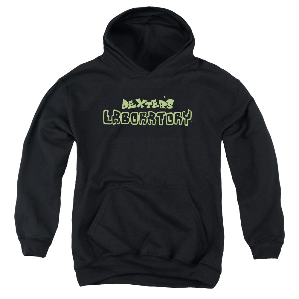DEXTERS LABORATORY/DEXTERS LOGO - YOUTH PULLOVER HOODIE - BLACK