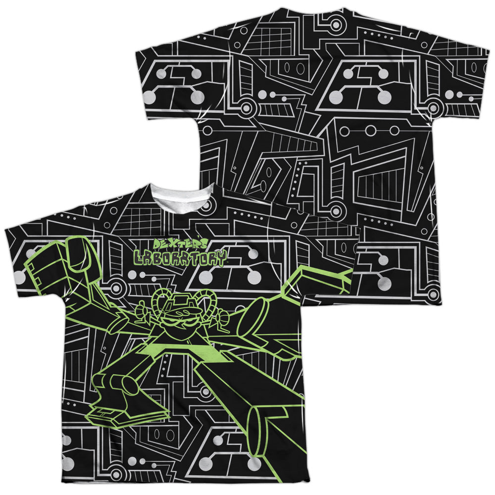 DEXTERS LABORATORY/ROBOT (FRONT/BACK PRINT) - S/S YOUTH POLY CREW - MULTI