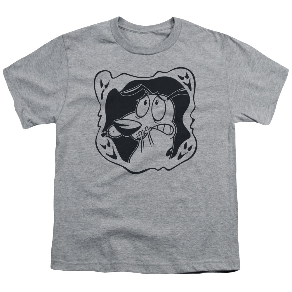 COURAGE THE COWARDLY DOG/GHOST FRAME - S/S YOUTH 18/1 - ATHLETIC HEATHER