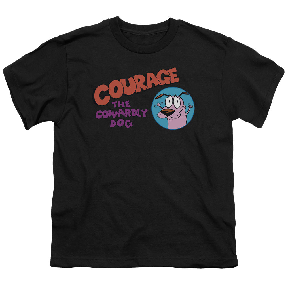 COURAGE THE COWARDLY DOG/COURAGE LOGO - S/S YOUTH 18/1 - BLACK