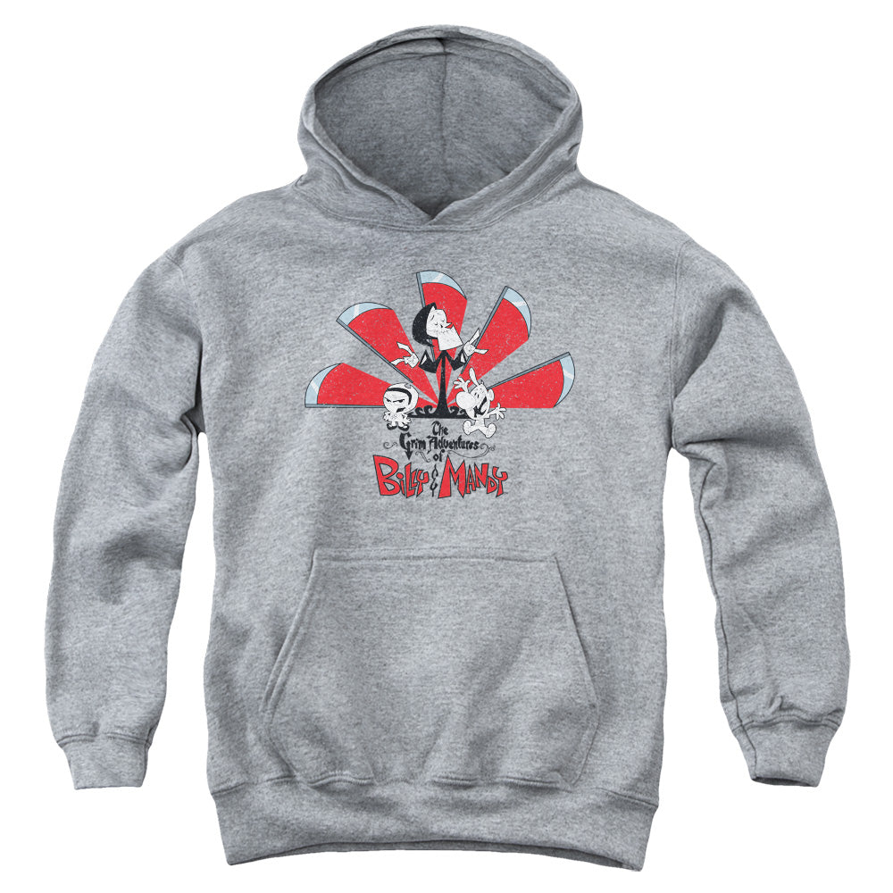 GRIM ADVENTURES OF BILLY AND MANDY/GRIM ADVENTURES - YOUTH PULLOVER HOODIE - ATHLETIC HEATHER