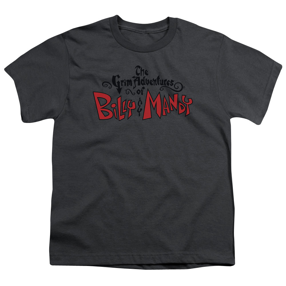GRIM ADVENTURES OF BILLY AND MANDY/GRIM  LOGO - S/S YOUTH 18/1 - CHARCOAL