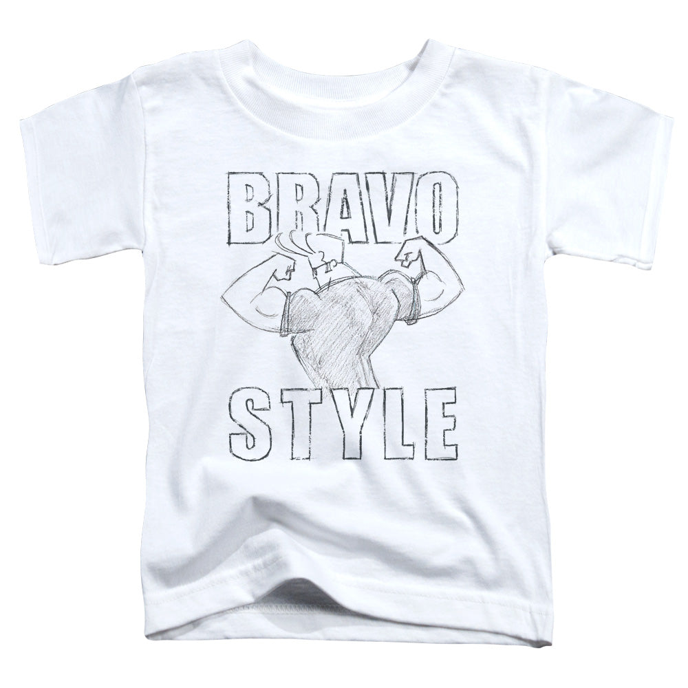JOHNNY BRAVO/BRAVO STYLE - S/S TODDLER TEE - WHITE