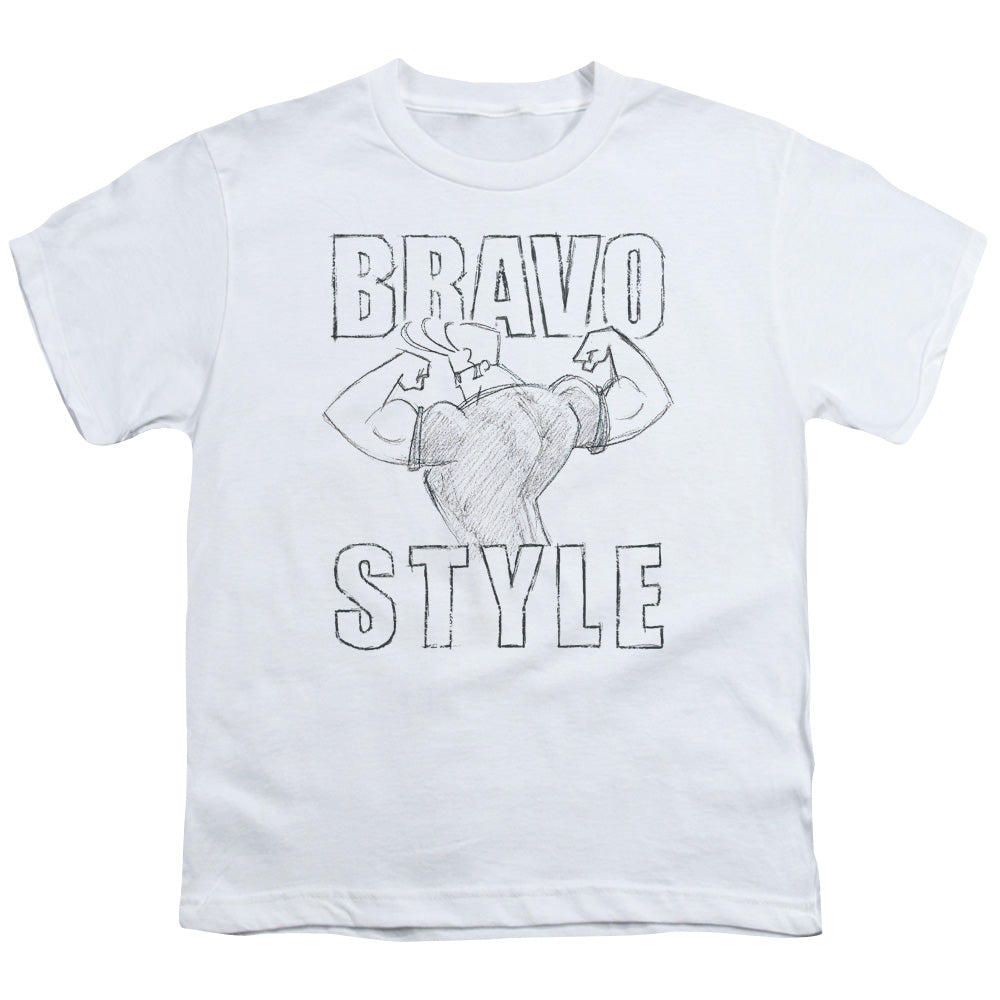 JOHNNY BRAVO/BRAVO STYLE - S/S YOUTH 18/1 - WHITE