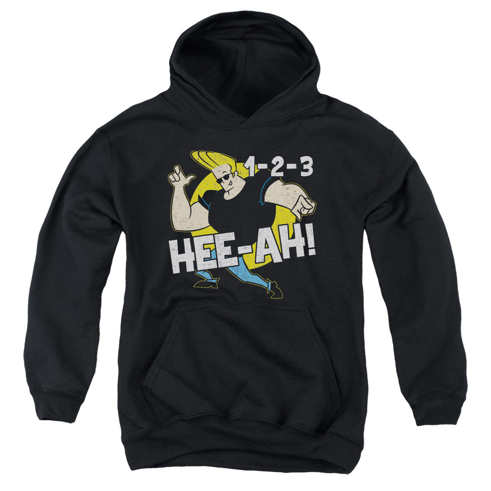 JOHNNY BRAVO/123 - YOUTH PULLOVER HOODIE - BLACK