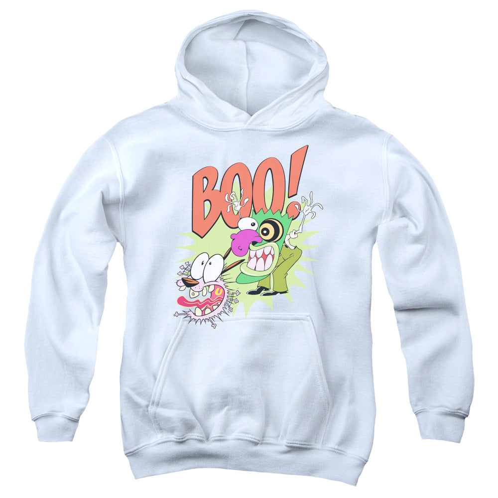 COURAGE THE COWARDLY DOG/STUPID DOG - YOUTH PULLOVER HOODIE - WHITE
