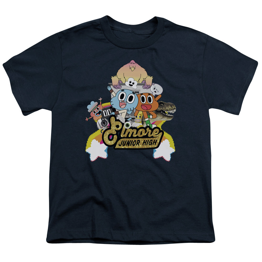 AMAZING WORLD OF GUMBALL/ELMORE JUNIOR HIGH - S/S YOUTH 18/1 - NAVY