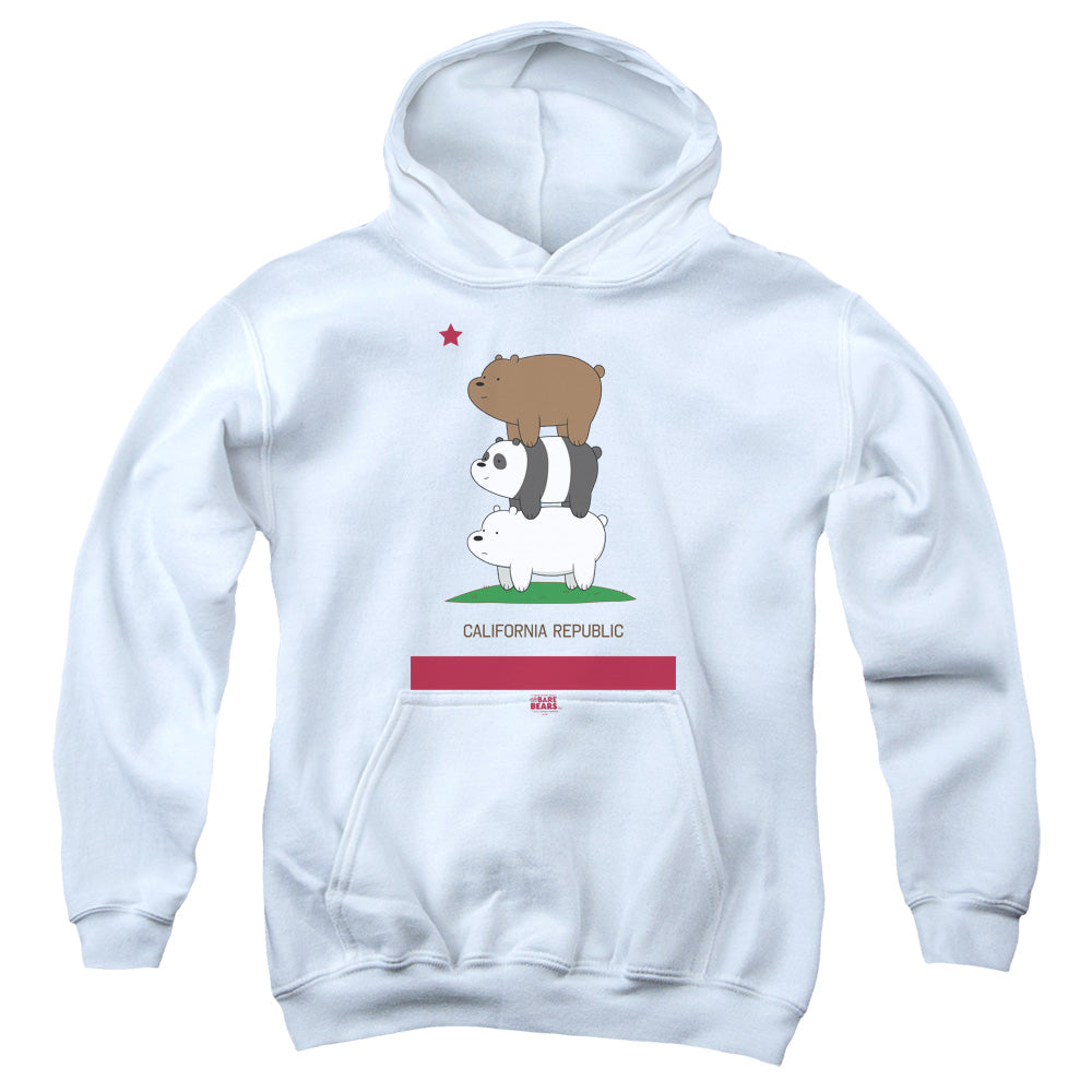 WE BARE BEARS/CALI STACK - YOUTH PULLOVER HOODIE - WHITE