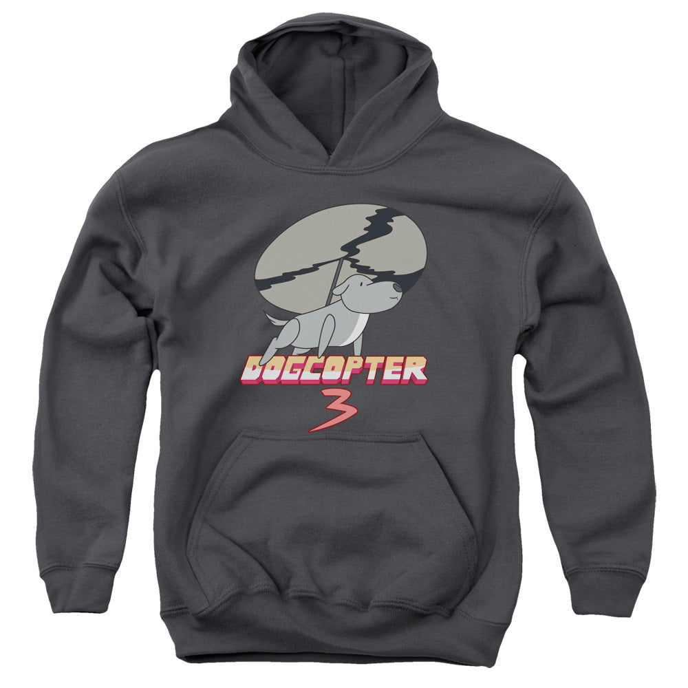 STEVEN UNIVERSE/DOGCOPTER 3 - YOUTH PULLOVER HOODIE - CHARCOAL