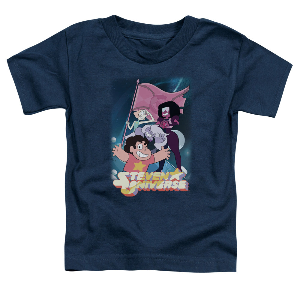 STEVEN UNIVERSE/CRYSTAL GEM FLAG - S/S TODDLER TEE - NAVY