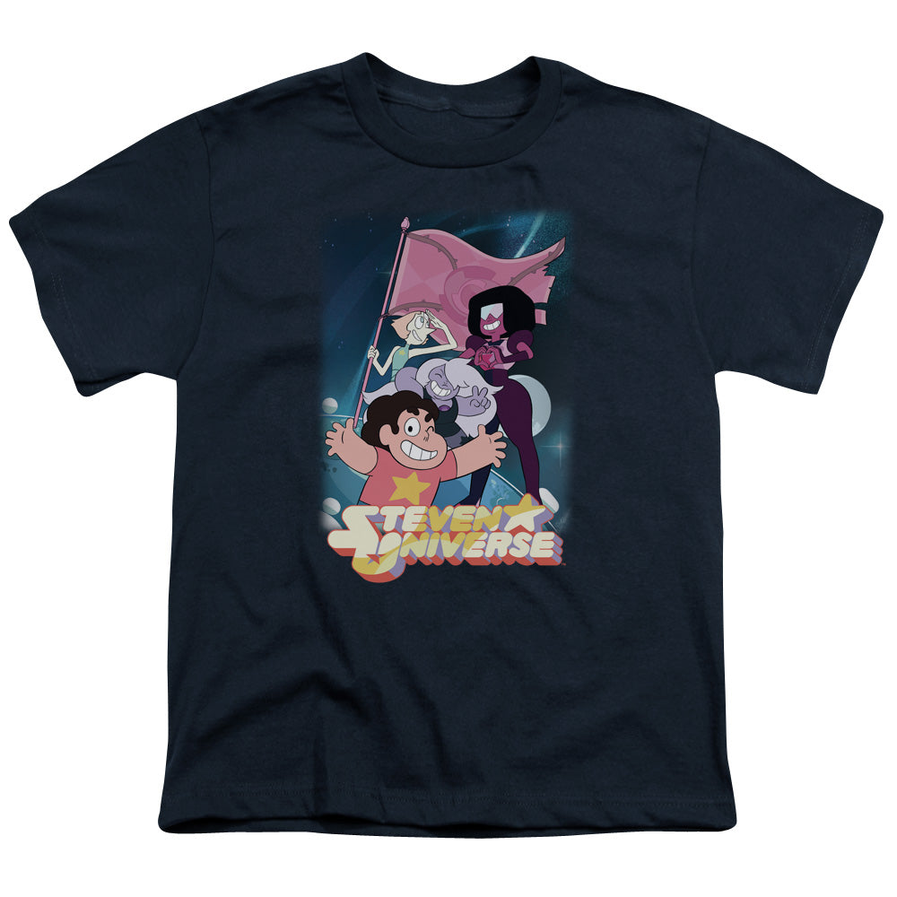 STEVEN UNIVERSE/CRYSTAL GEM FLAG - S/S YOUTH 18/1 - NAVY