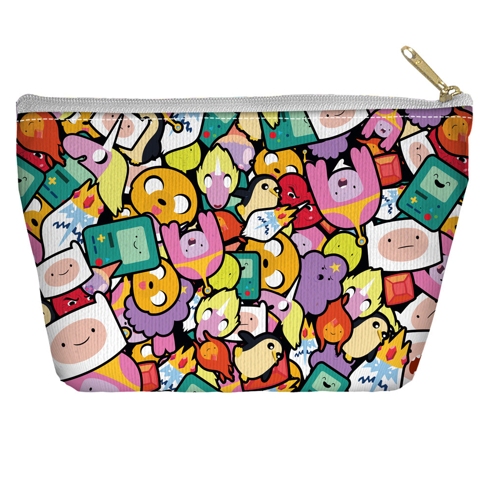 ADVENTURE TIME/STACKED STICKERS - T-BOTTOM ACCESSORY POUCH