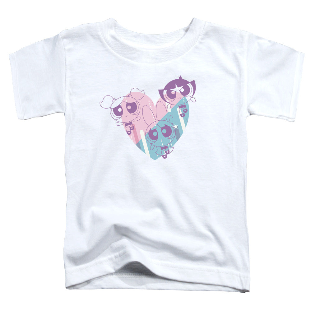 POWERPUFF GIRLS/POWERPUFF HEART - S/S TODDLER TEE - WHITE
