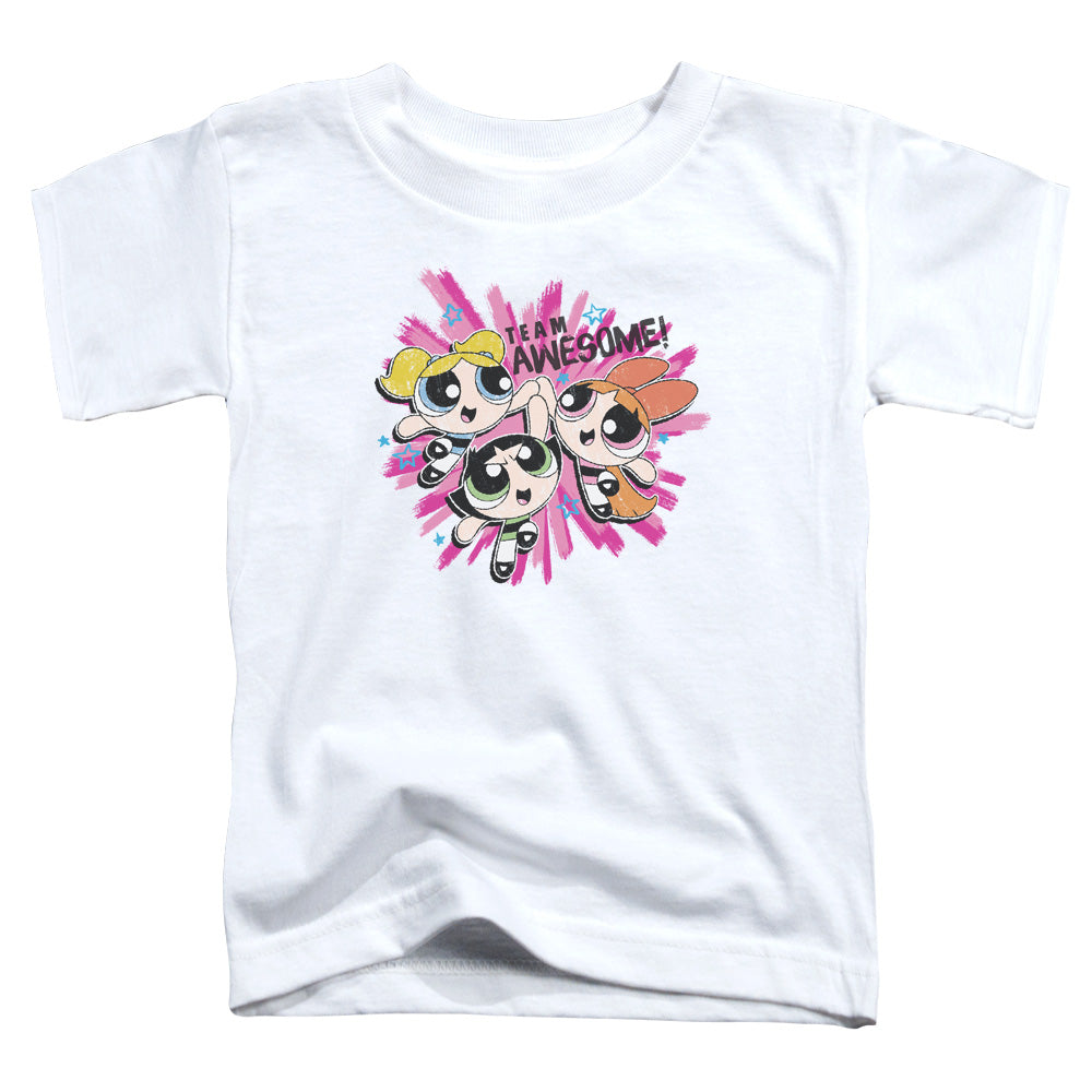 POWERPUFF GIRLS/TEAM AWESOME - S/S TODDLER TEE - WHITE
