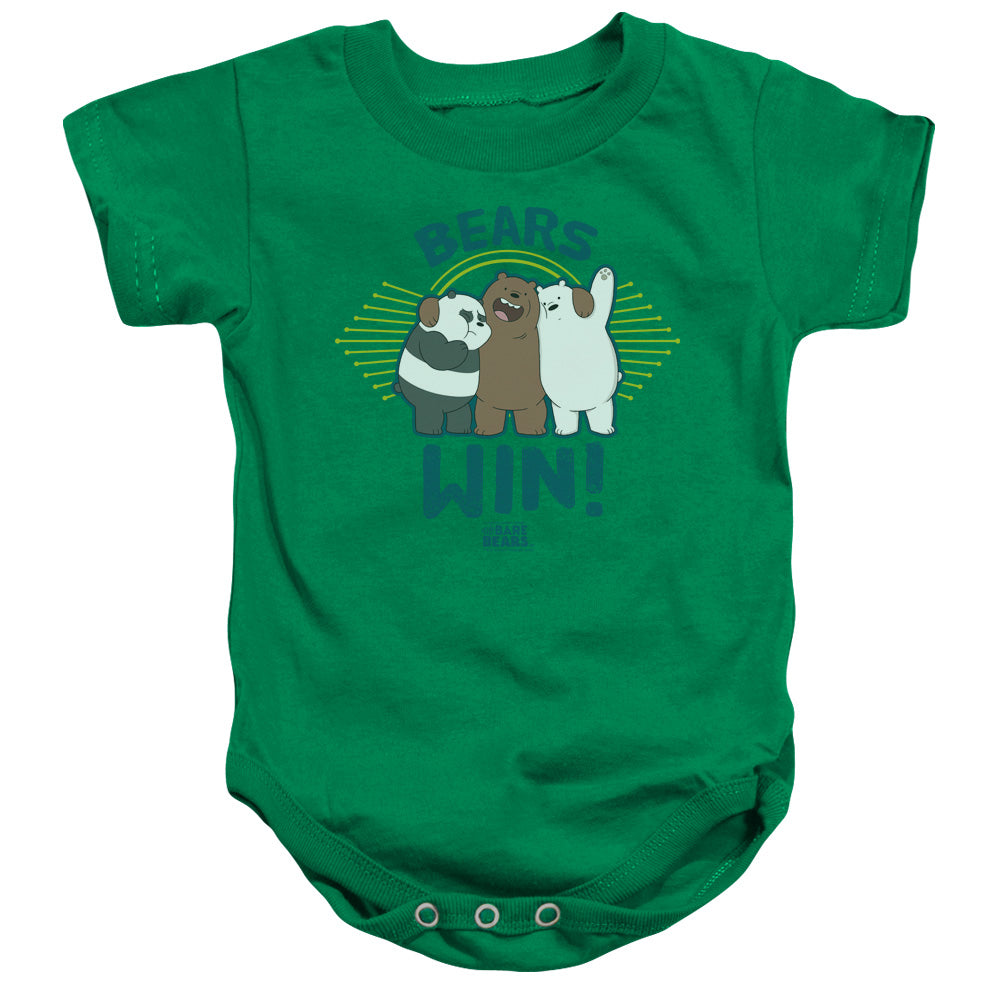 WE BARE BEARS/BEARS WIN - INFANT SNAPSUIT - KELLY GREEN