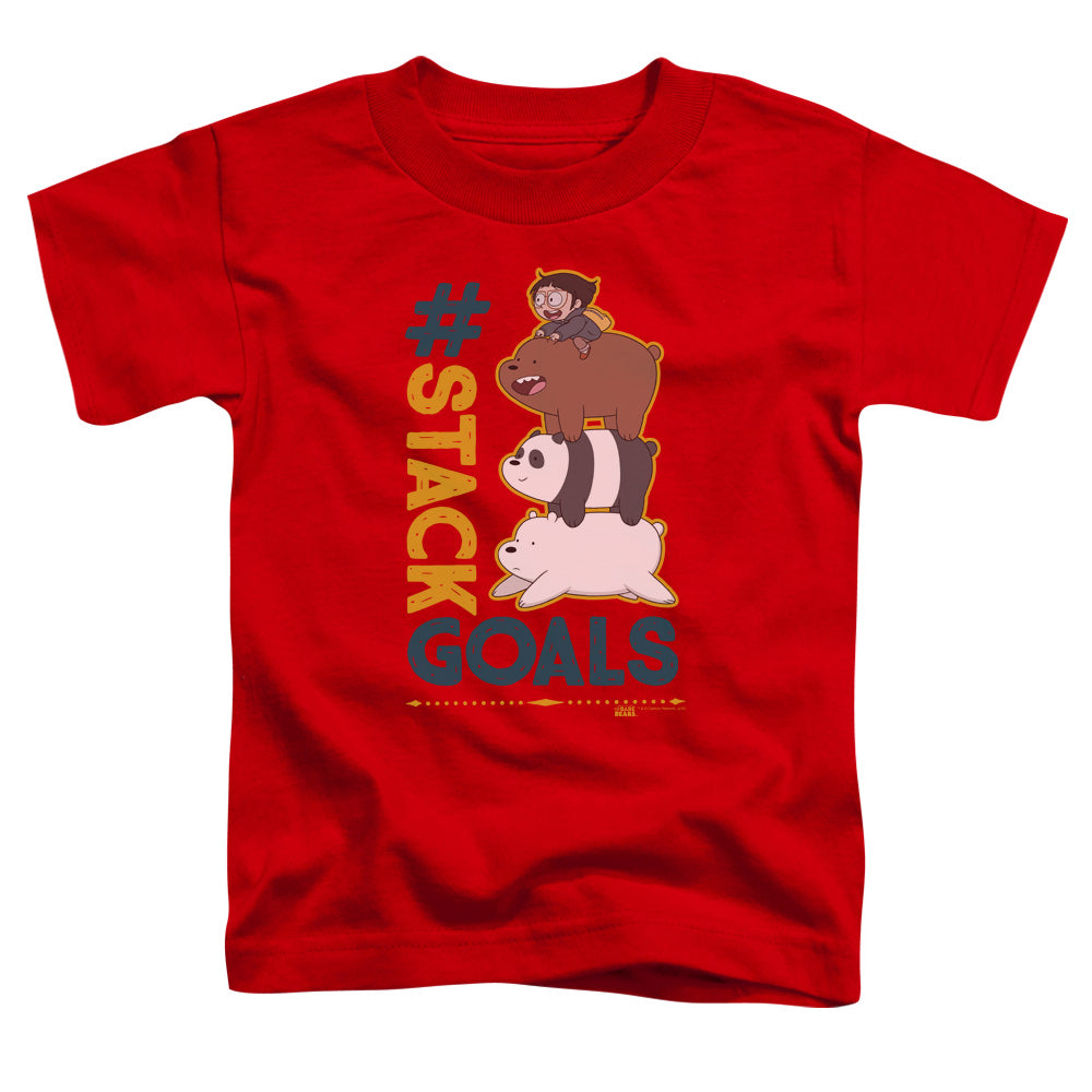 WE BARE BEARS/STACK GOALS - S/S TODDLER TEE - RED