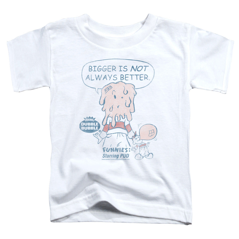 DUBBLE BUBBLE/BIGGER - S/S TODDLER TEE - WHITE