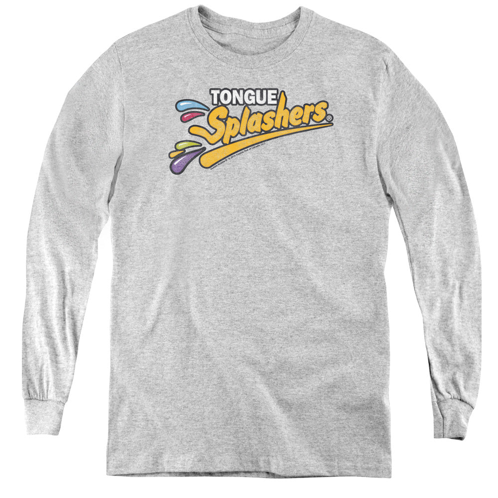 DUBBLE BUBBLE/TONGUE SPLASHERS LOGO - YOUTH LONG SLEEVE TEE - ATHLETIC HEATHER