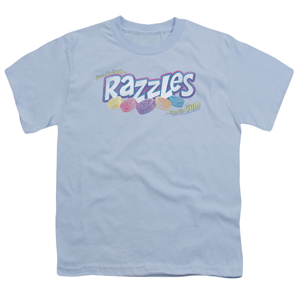 DUBBLE BUBBLE/DISTRESSED LOGO - S/S YOUTH 18/1 - LIGHT BLUE