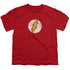 DC FLASH/FLASH LOGO DISTRESSED - S/S YOUTH 18/1 - RED