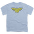 DC WONDER WOMAN/WW LOGO DISTRESSED - S/S YOUTH 18/1 - LIGHT BLUE