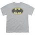 DC BATMAN/RETRO BAT LOGO DISTRESSED - S/S YOUTH 18/1 - SILVER