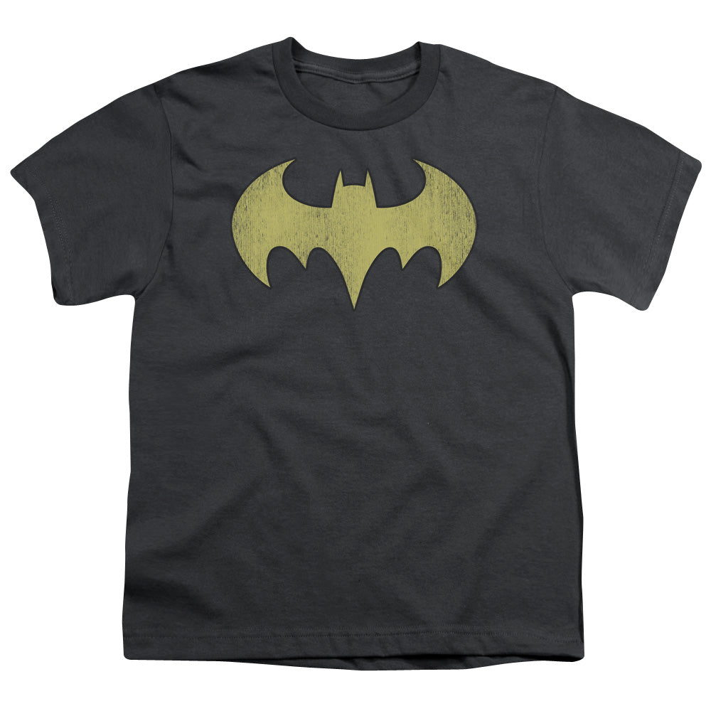 DC/BATGIRL LOGO DISTRESSED - S/S YOUTH 18/1 - CHARCOAL