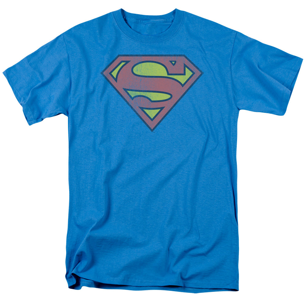 DC/RETRO SUPES LOGO DISTRESSED - S/S ADULT 18/1 - TURQUOISE