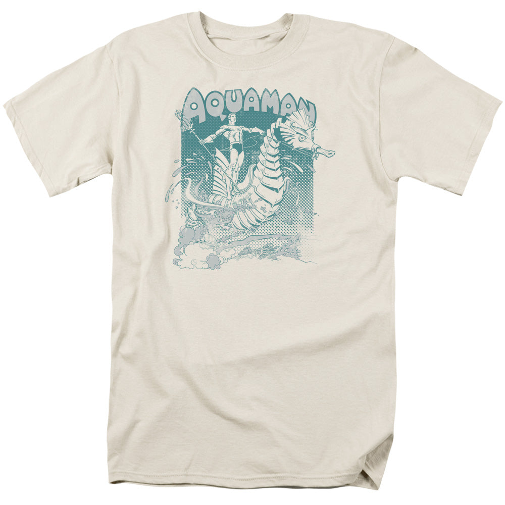 DC AQUAMAN/CATCH A WAVE - S/S ADULT 18/1 - CREAM