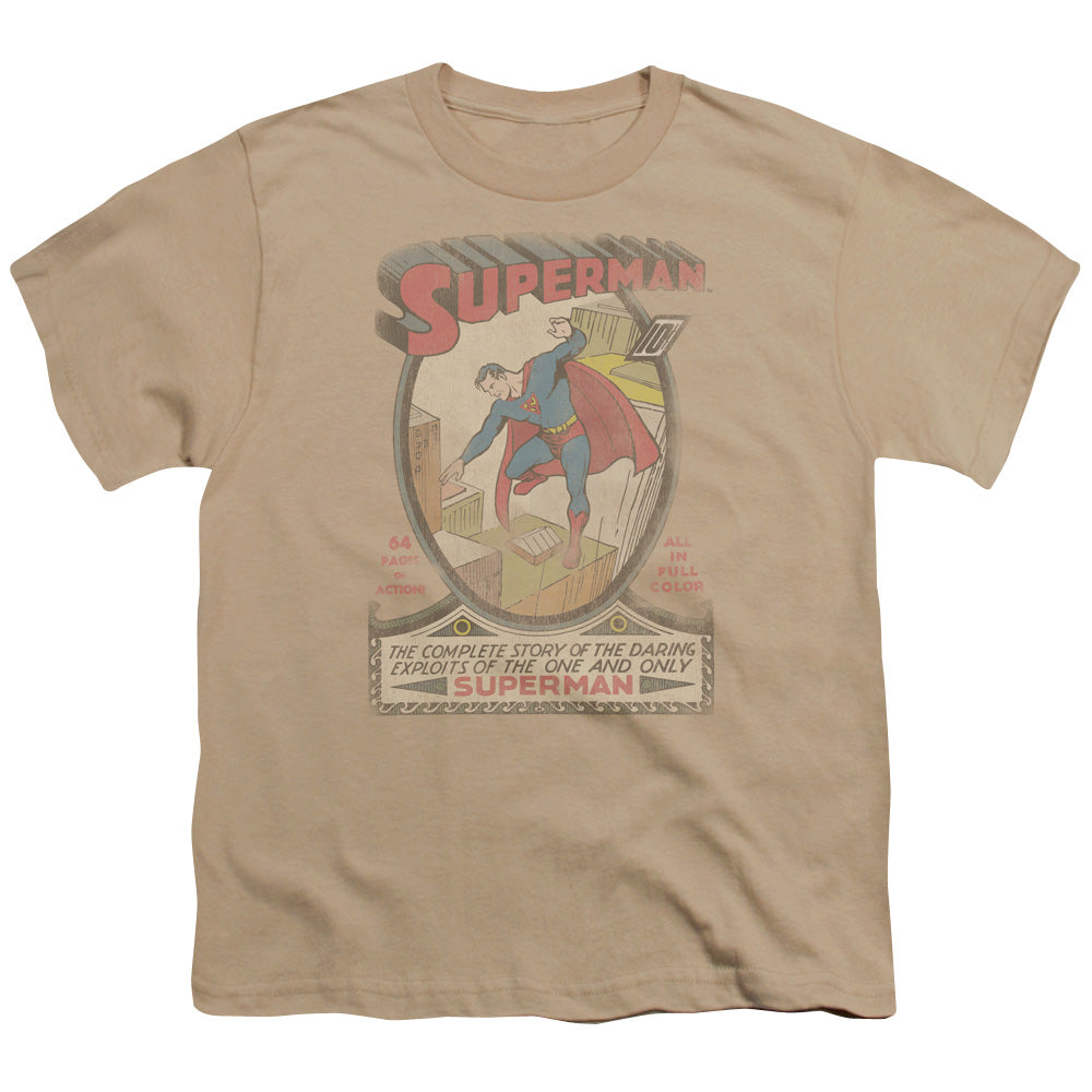 DC/SUPERMAN 1 DISTRESSED - S/S YOUTH 18/1 - SAND