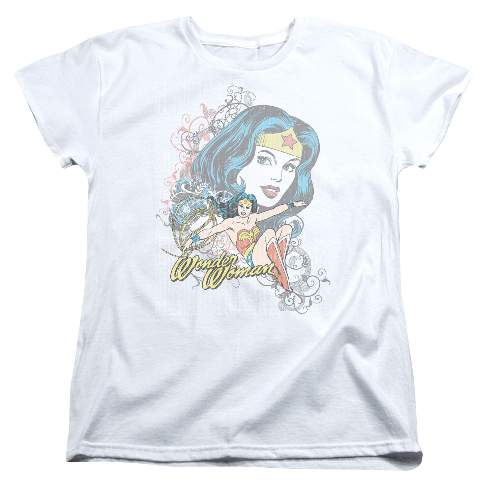 DC/WONDER SCROLL - S/S WOMENS TEE - WHITE