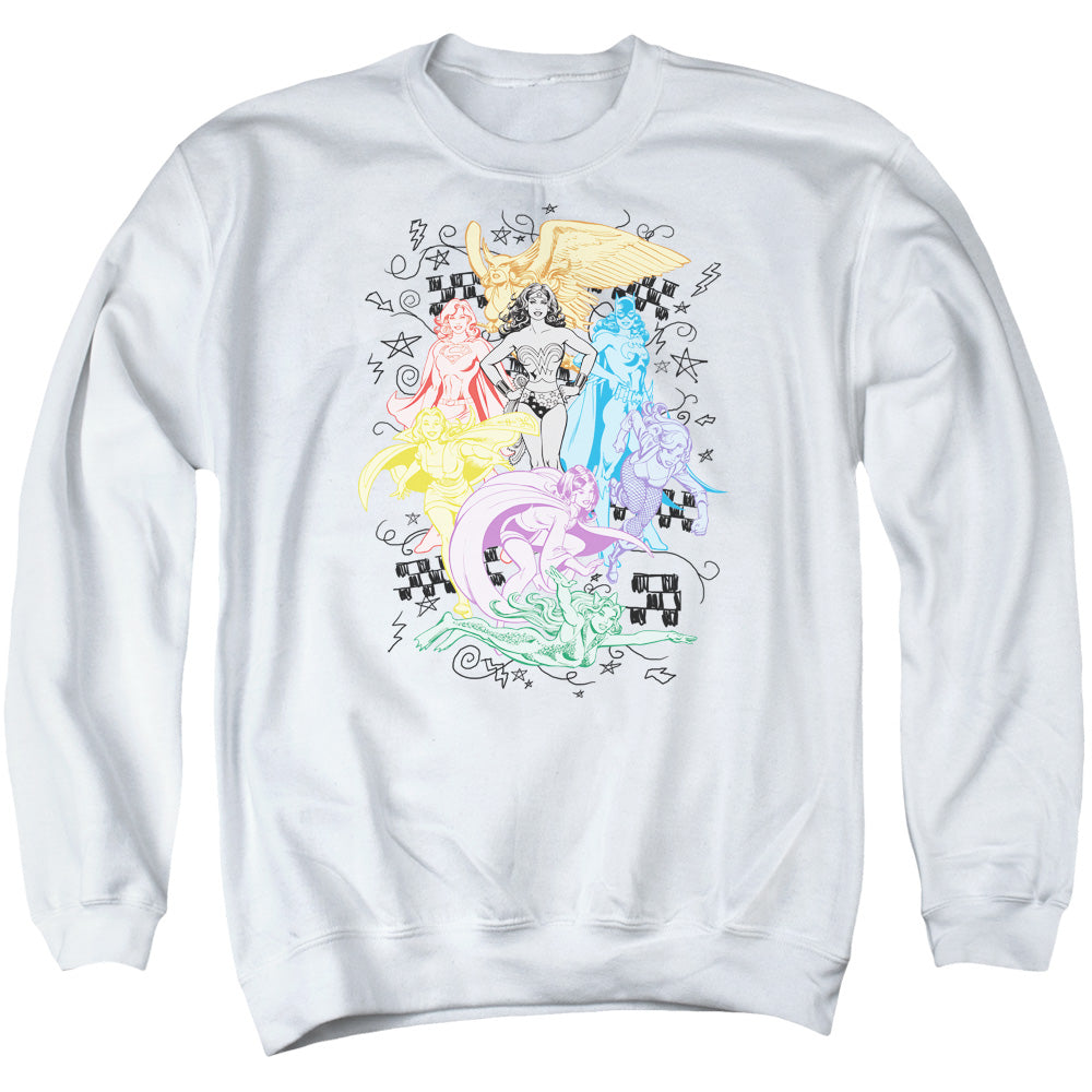 DC/SUPER - ADULT CREWNECK SWEATSHIRT - WHITE
