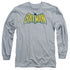 DC/CLASSIC BATMAN LOGO - L/S ADULT 18/1 - ATHLETIC HEATHER