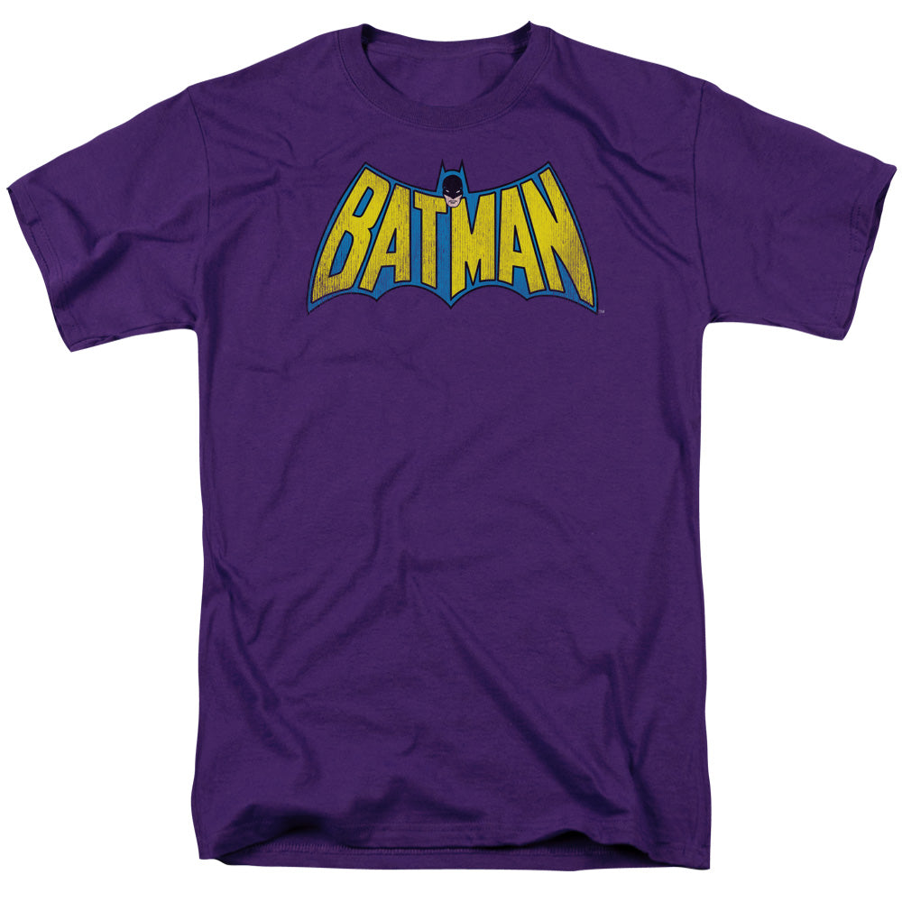 DC/CLASSIC BATMAN LOGO DISTRESSED - S/S ADULT 18/1 - PURPLE